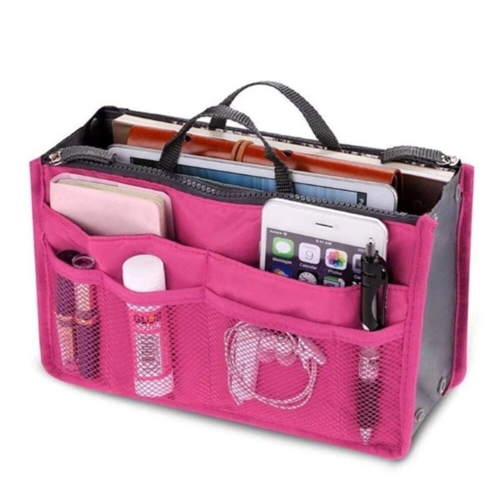Handbag Organizer Insert / Bag Divider /Purse Tote / Make-up Case - Pink - NWT